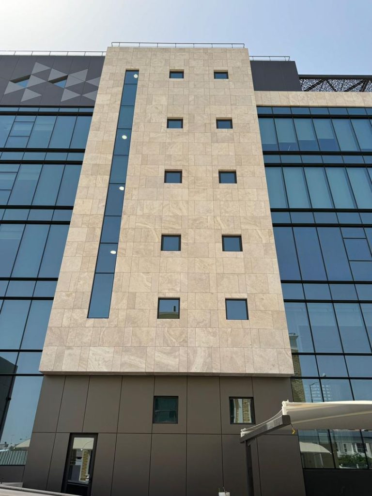 Bahrain Project Featuring Cross Cut Beige Travertine